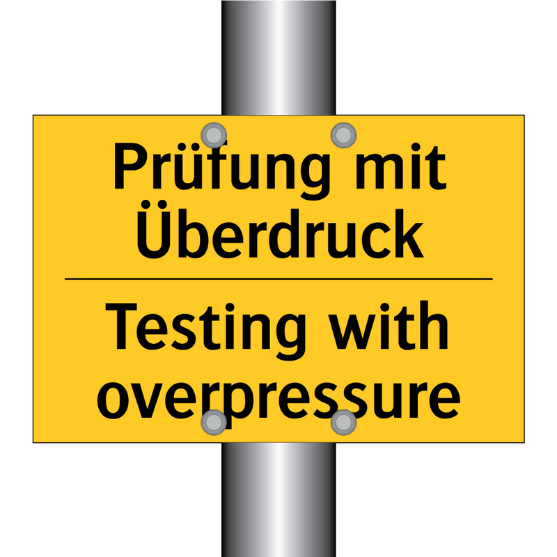 Prüfung mit Überdruck - Testing with overpressure