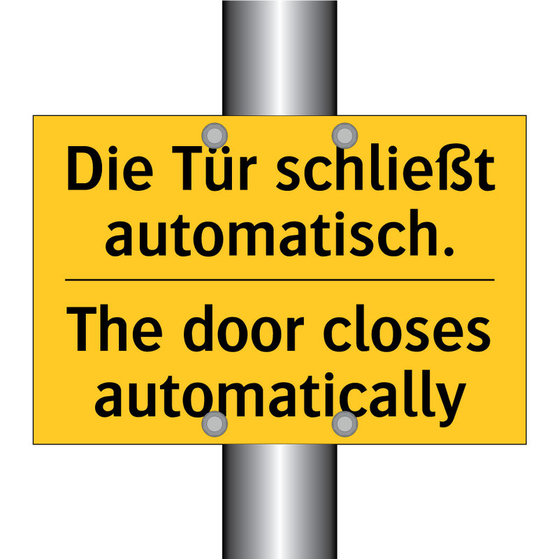 Die Tür schließt automatisch. - The door closes automatically