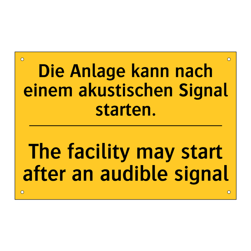Die Anlage kann nach einem akustischen /.../ - The facility may start after an /.../