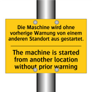 Die Maschine wird ohne vorherige /.../ - The machine is started from another /.../