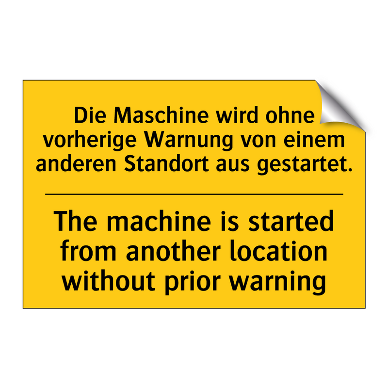 Die Maschine wird ohne vorherige /.../ - The machine is started from another /.../
