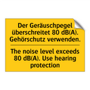 Der Geräuschpegel überschreitet /.../ - The noise level exceeds 80 dB(A). /.../