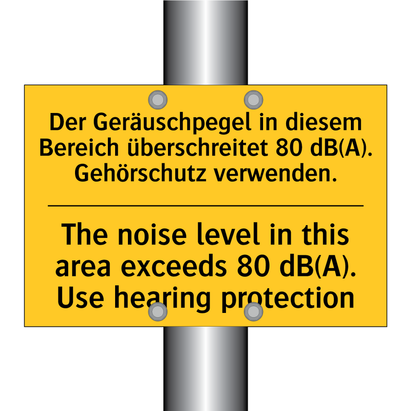 Der Geräuschpegel in diesem Bereich /.../ - The noise level in this area exceeds /.../