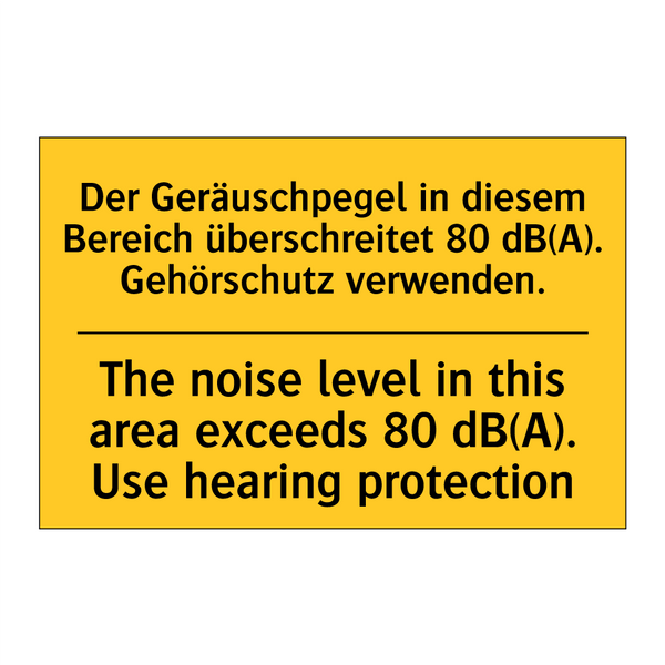 Der Geräuschpegel in diesem Bereich /.../ - The noise level in this area exceeds /.../