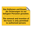 Das Entfernen und Einsetzen der /.../ - The removal and insertion of the /.../