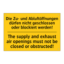 Die Zu- und Abluftöffnungen dürfen /.../ - The supply and exhaust air openings /.../