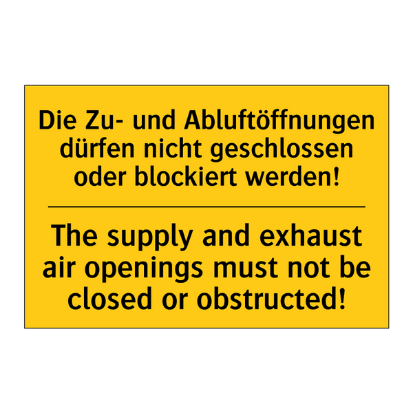 Die Zu- und Abluftöffnungen dürfen /.../ - The supply and exhaust air openings /.../