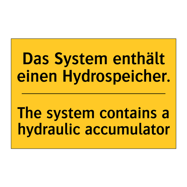 Das System enthält einen Hydrospeicher./.../ - The system contains a hydraulic /.../