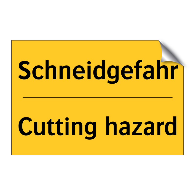 Schneidgefahr - Cutting hazard