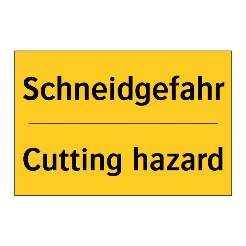 Schneidgefahr - Cutting hazard