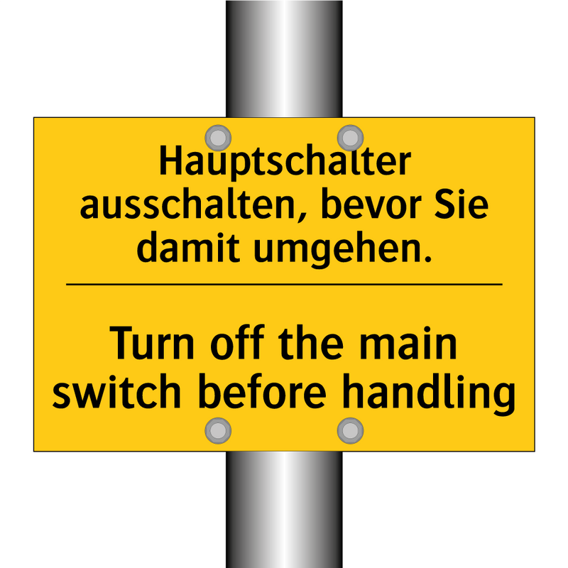 Hauptschalter ausschalten, bevor /.../ - Turn off the main switch before /.../