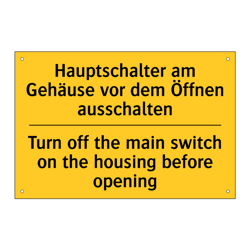 Hauptschalter am Gehäuse vor dem /.../ - Turn off the main switch on the /.../