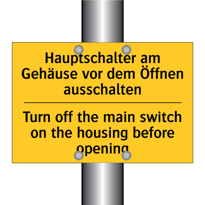 Hauptschalter am Gehäuse vor dem /.../ - Turn off the main switch on the /.../