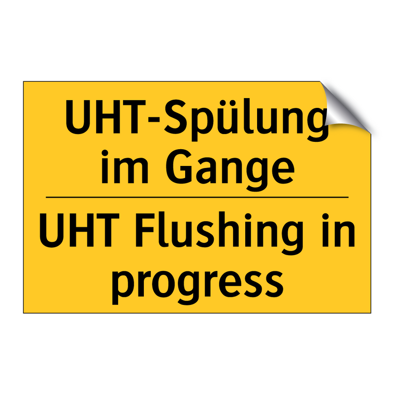 UHT-Spülung im Gange - UHT Flushing in progress