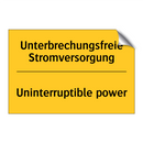 Unterbrechungsfreie Stromversorgung/.../ - Uninterruptible power