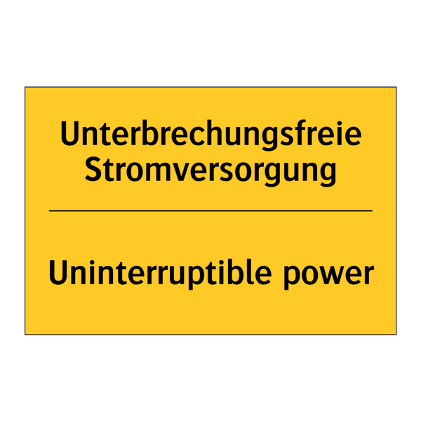 Unterbrechungsfreie Stromversorgung/.../ - Uninterruptible power
