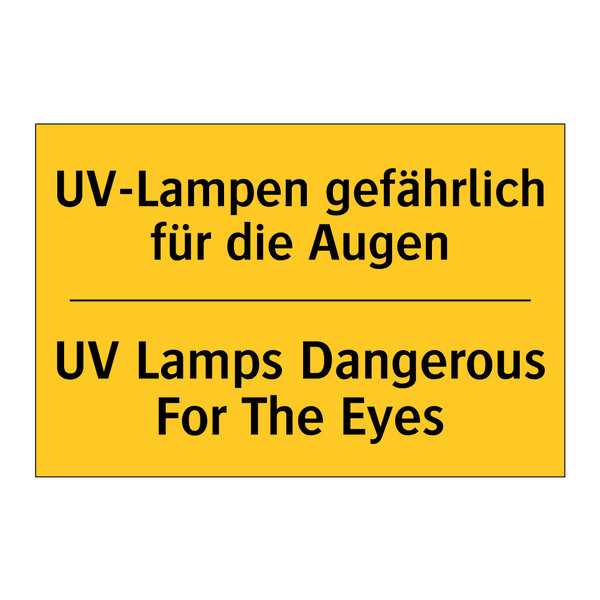 UV-Lampen gefährlich für die Augen/.../ - UV Lamps Dangerous For The Eyes/.../