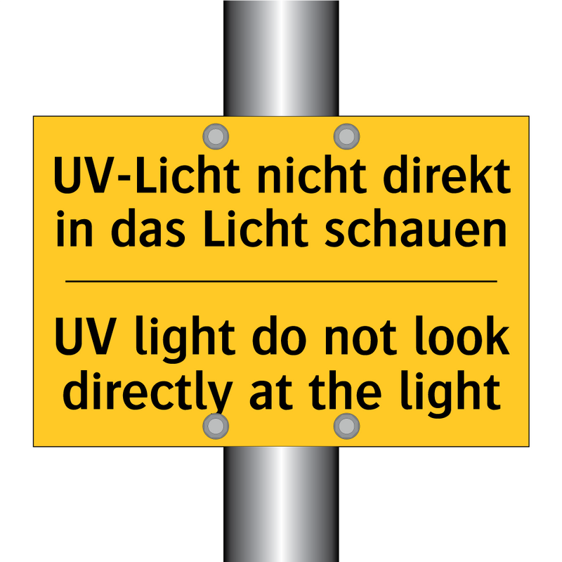 UV-Licht nicht direkt in das Licht /.../ - UV light do not look directly /.../