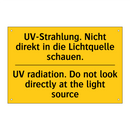 UV-Strahlung. Nicht direkt in /.../ - UV radiation. Do not look directly /.../