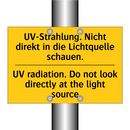 UV-Strahlung. Nicht direkt in /.../ - UV radiation. Do not look directly /.../