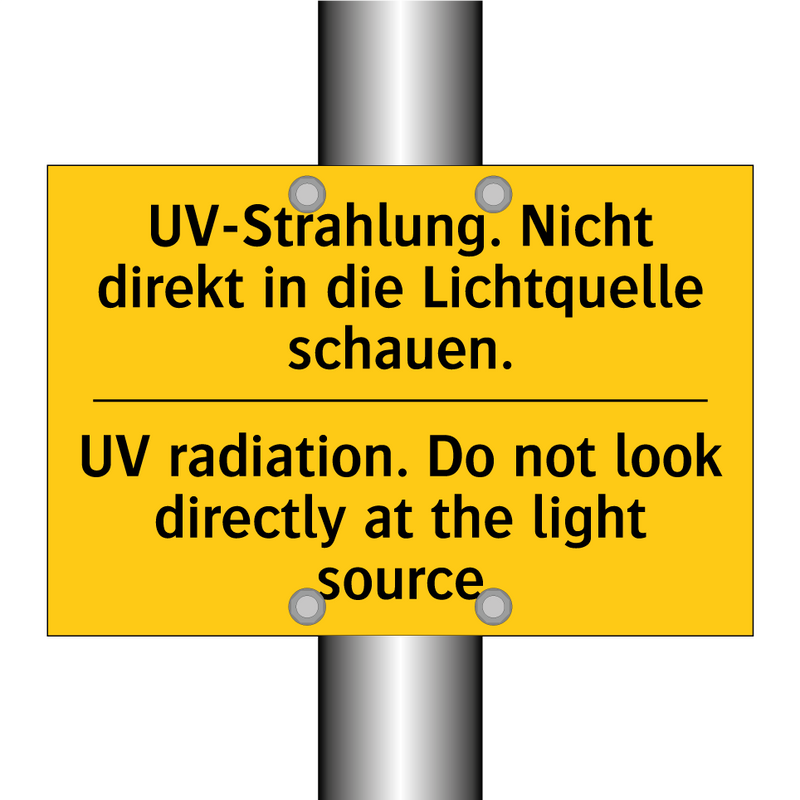 UV-Strahlung. Nicht direkt in /.../ - UV radiation. Do not look directly /.../