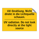 UV-Strahlung. Nicht direkt in /.../ - UV radiation. Do not look directly /.../