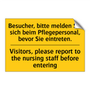 Besucher, bitte melden Sie sich /.../ - Visitors, please report to the /.../