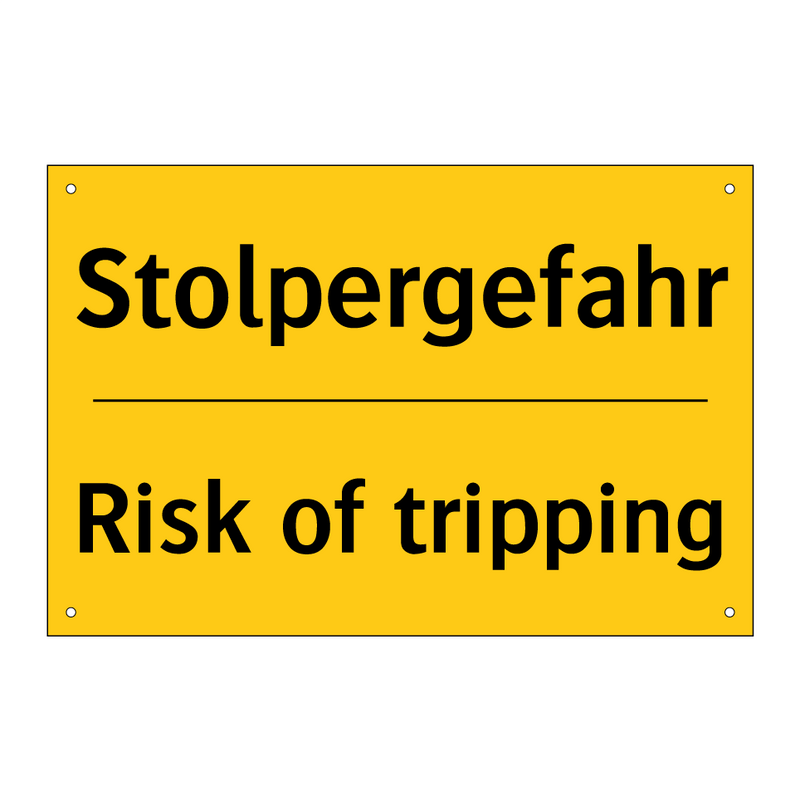 Stolpergefahr - Risk of tripping