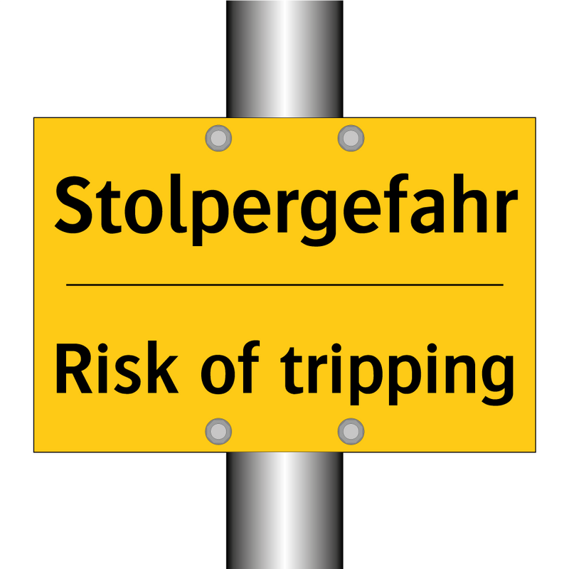 Stolpergefahr - Risk of tripping