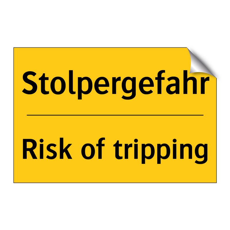 Stolpergefahr - Risk of tripping