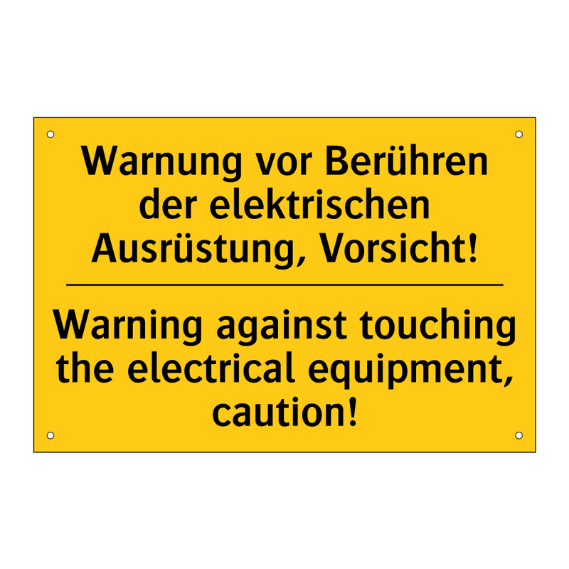 Warnung vor Berühren der elektrischen /.../ - Warning against touching the electrical /.../