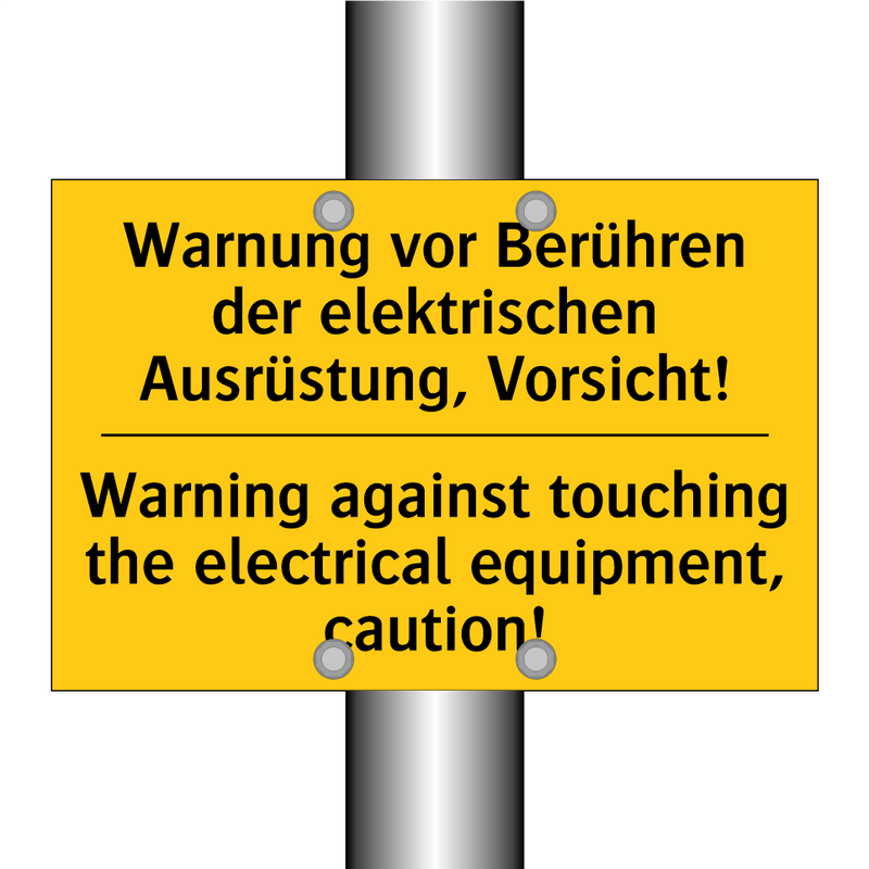 Warnung vor Berühren der elektrischen /.../ - Warning against touching the electrical /.../
