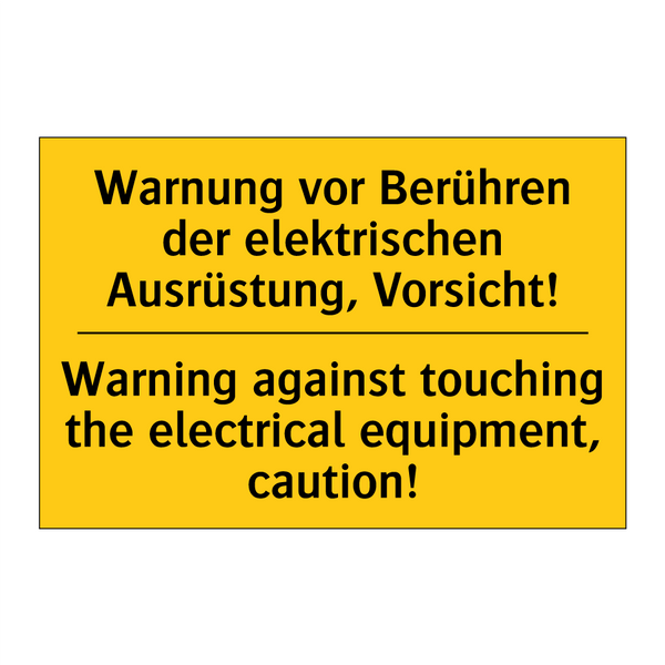 Warnung vor Berühren der elektrischen /.../ - Warning against touching the electrical /.../