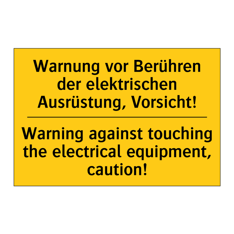 Warnung vor Berühren der elektrischen /.../ - Warning against touching the electrical /.../