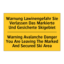 Warnung Lawinengefahr Sie Verlassen /.../ - Warning Avalanche Danger You Are /.../