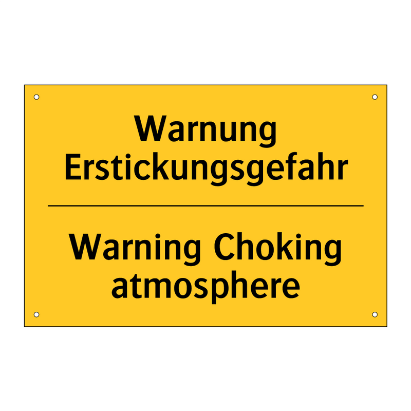 Warnung Erstickungsgefahr - Warning Choking atmosphere