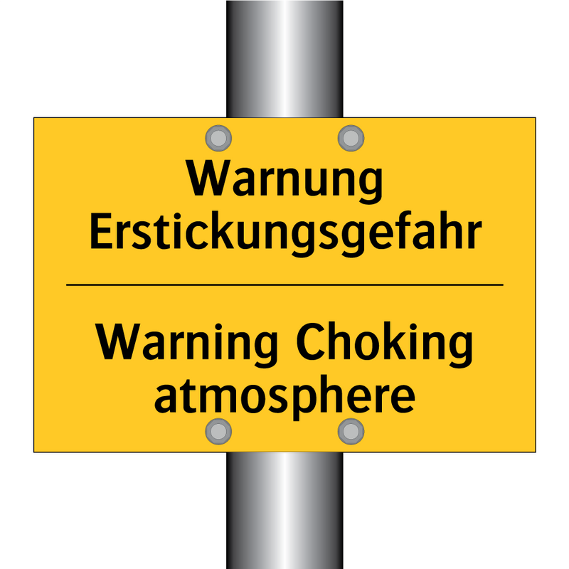 Warnung Erstickungsgefahr - Warning Choking atmosphere