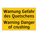 Warnung Gefahr des Quetschens - Warning Danger of crushing