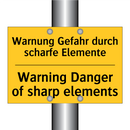 Warnung Gefahr durch scharfe Elemente/.../ - Warning Danger of sharp elements/.../