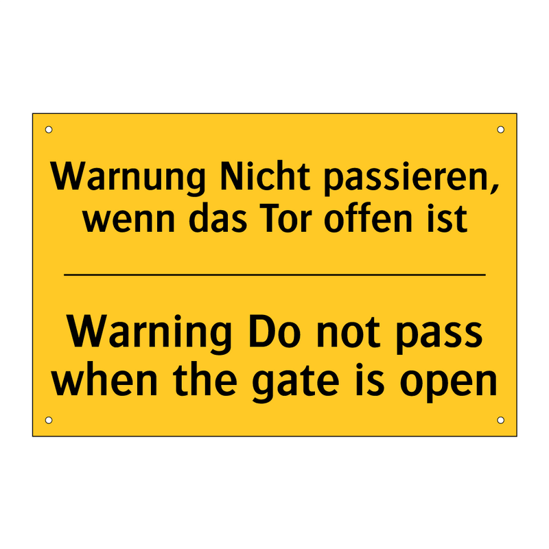 Warnung Nicht passieren, wenn /.../ - Warning Do not pass when the gate /.../