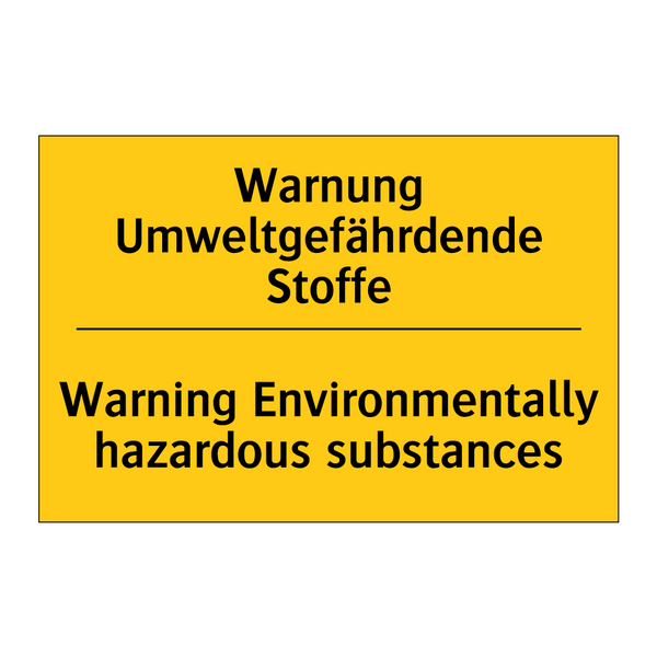 Warnung Umweltgefährdende Stoffe/.../ - Warning Environmentally hazardous /.../