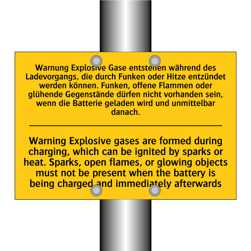 Warnung Explosive Gase entstehen /.../ - Warning Explosive gases are formed /.../