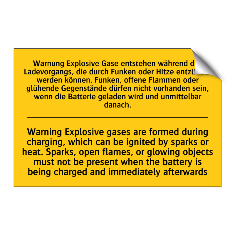 Warnung Explosive Gase entstehen /.../ - Warning Explosive gases are formed /.../