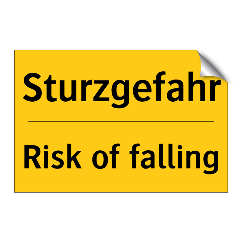 Sturzgefahr - Risk of falling
