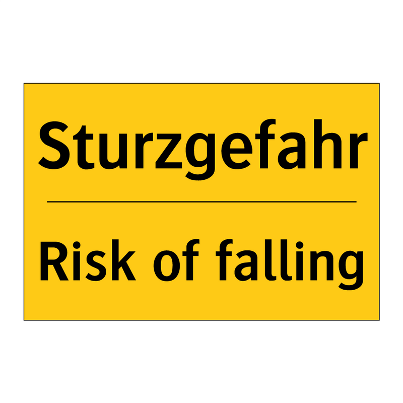 Sturzgefahr - Risk of falling