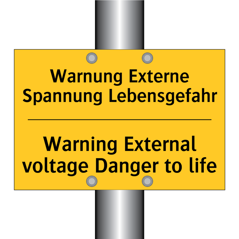 Warnung Externe Spannung Lebensgefahr/.../ - Warning External voltage Danger /.../