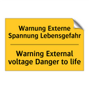 Warnung Externe Spannung Lebensgefahr/.../ - Warning External voltage Danger /.../