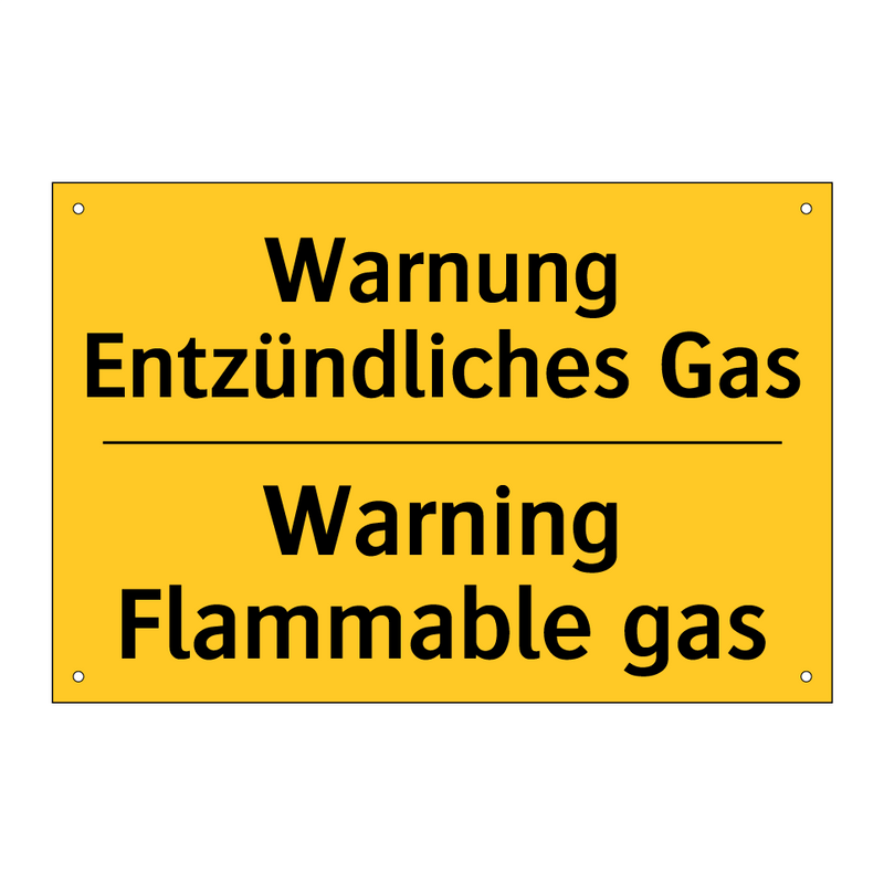 Warnung Entzündliches Gas - Warning Flammable gas