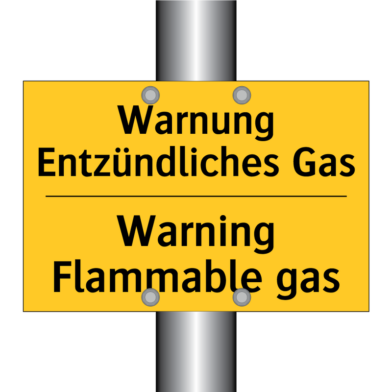 Warnung Entzündliches Gas - Warning Flammable gas