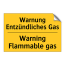 Warnung Entzündliches Gas - Warning Flammable gas